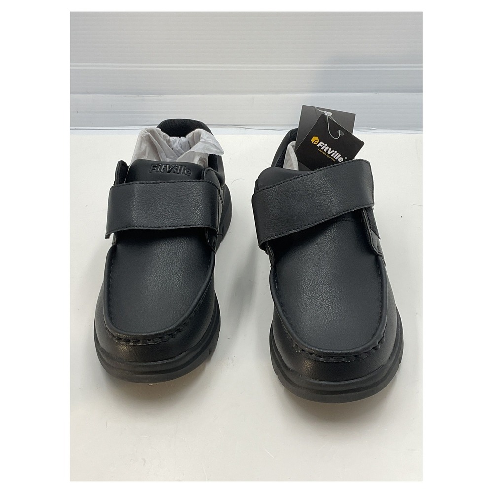 FitVille Men's BriskWalk Elite V2 Black Dress Shoes Size‎ 11